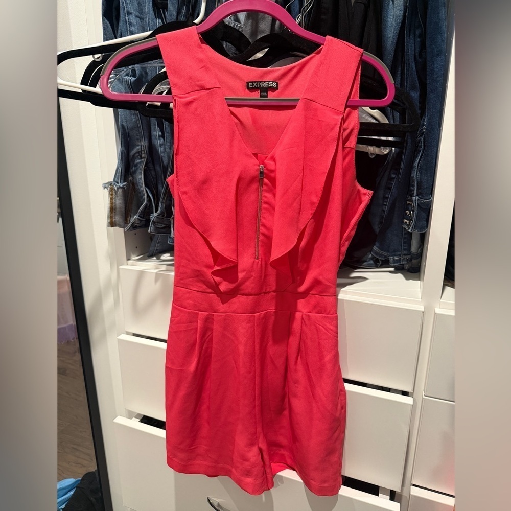 Express Pink Sleeveless Short Romper